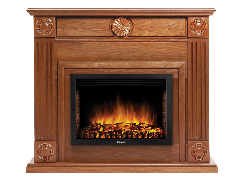 Каминокомплект Frame 25U (угловой) шпон дуб c очагом для электрокамина Electrolux EFP/P 2520LS