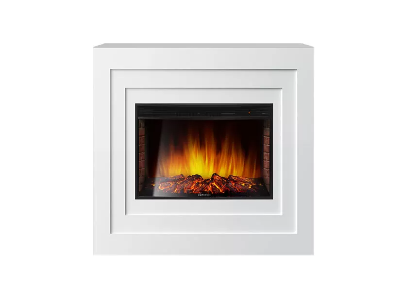 Электрокамин с широким очагом 2D Electrolux Cubo 30 белый с очагом 33 дюйма (EFP/P - 3320RLS)