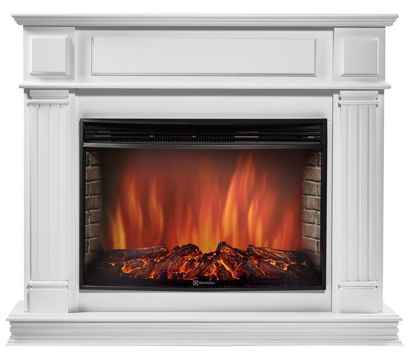 Электрокамин с широким очагом 2D Electrolux Piazza 30 (белый) с очагом 31 дюйма (EFP/P - 3020RLS)
