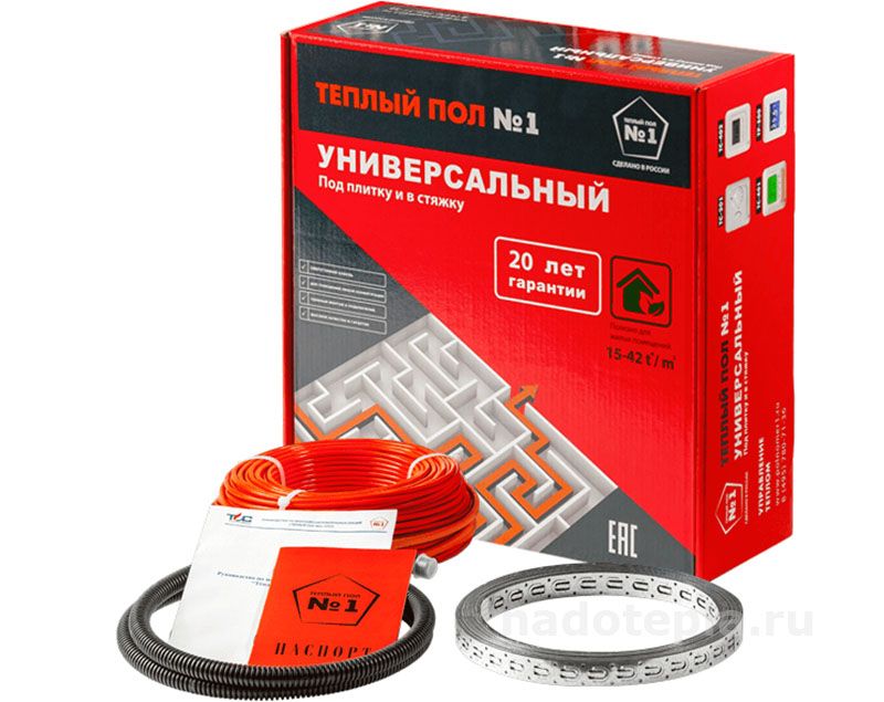 Греющий кабель Теплый пол №1 СТСП 2,5м² (375Вт)