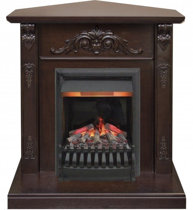 Электрокамин с классическим очагом 3D Real-Flame Anita corner AO с очагом 3D Oregan