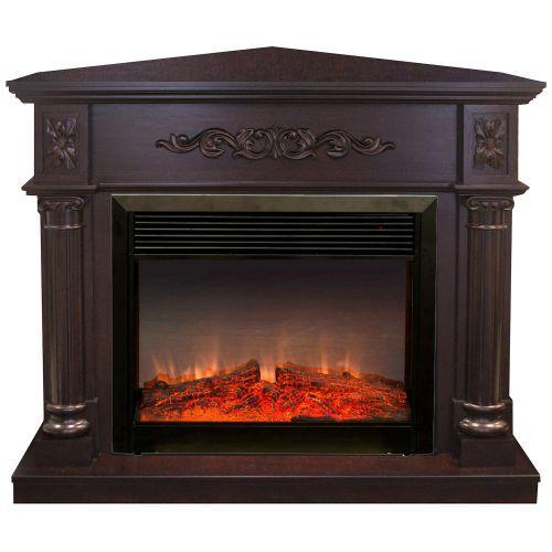 Электрокамин с широким очагом 2D Real-Flame Silvia Corner 26 AO с очагом Moonblaze Lux Bl