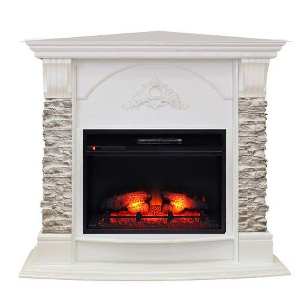 Электрокамин с широким очагом 2D Real-Flame Athena Corner GR STD/EUG/24/25,5 WT Eridan 24