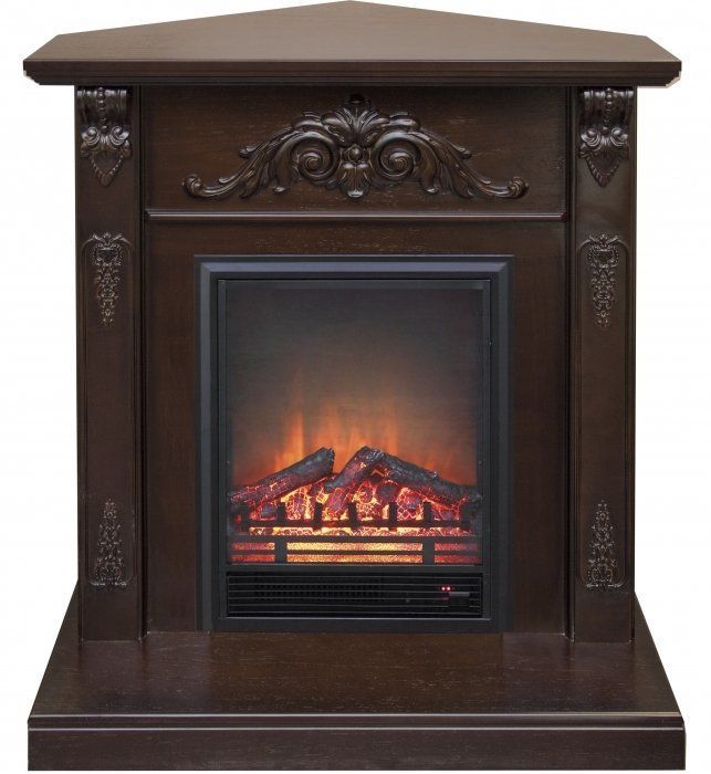 Электрокамин с классическим очагом 2D Real-Flame Anita corner AO с очагом Eugene