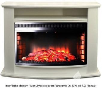 Деревянный камин (портал+очаг) InterFlame Melburn / Мельбурн с очагом Panoramic 33W FX