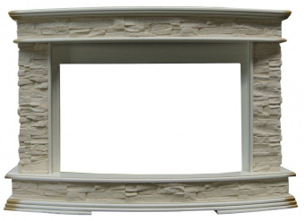 Широкий портал InterFlame Памир сланец под очаги Panoramic 28 LED FX Sirius 30 LED FX (бежевый с патиной)