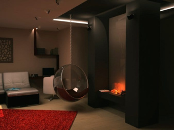 RealFlame Cassette 630M 3D Black Panel