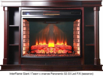 Деревянный камин (портал+очаг) InterFlame Giant / Гиант с очагом Panoramic 02-33 LED FX