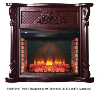 Деревянный камин (портал+очаг) InterFlame Tower / Тауэр с очагом Panoramic 33 LED FX
