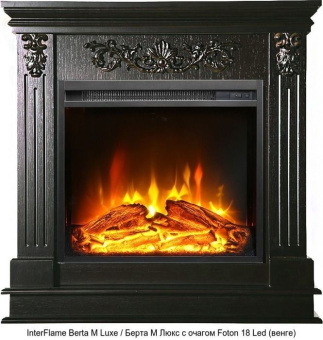 Деревянный камин (портал+очаг) InterFlame Berta Luxe/ Берта Люкс с очагом Foton 18 LED