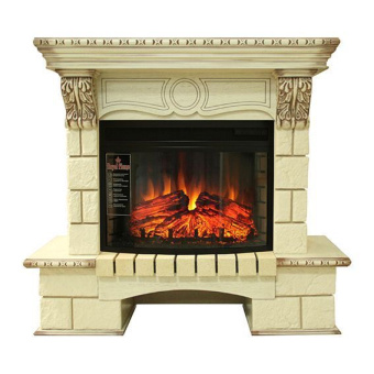 Каминокомплект Royal Flame Pierre Luxe шампань с очагом Dioramic 25 FX слоновая кость с патиной