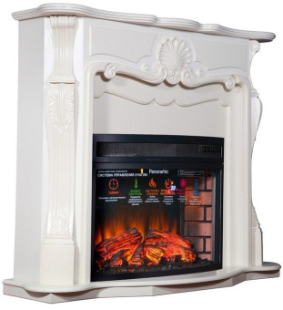 Электрокамин с широким очагом 2D InterFlame Грация с очагом Panoramic 28 LED FX