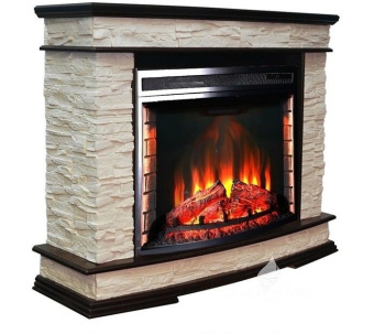 Каменный камин (портал+очаг) InterFlame Pamir / Памир с очагом Panoramic 28 LED FX