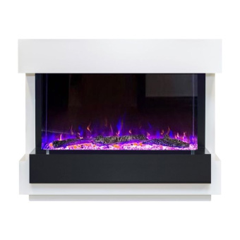 Линейный электрокамин Royal Flame Cube Белый с черным с очагом Astra 36