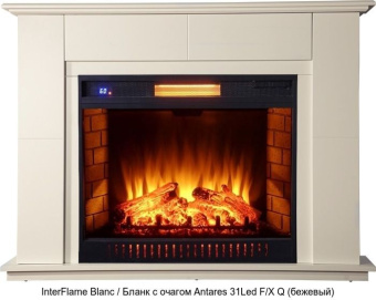Деревянный камин (портал+очаг) InterFlame Blanc / Бланк с очагом Antares 31 LED FX QZ