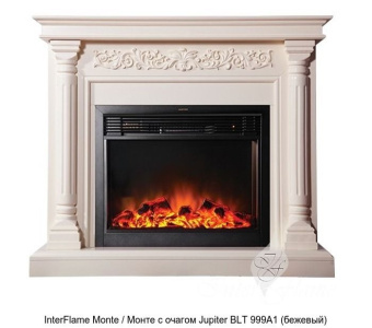 Деревянный камин (портал+очаг) InterFlame Monte / Монте с очагом Jupiter FX M Black