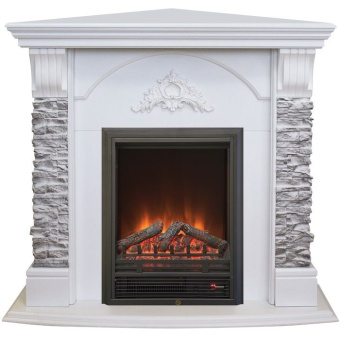 Электрический камин с электронным управлением Real-Flame Athena Corner GR STD/EUG/24 WT с очагом Eugene