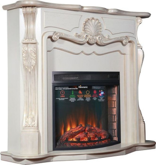 Электрокамин с широким очагом 2D InterFlame Грация с очагом Panoramic 28 LED FX